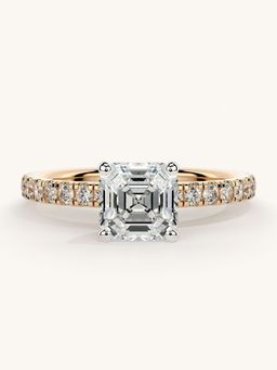 Valanova - Sterling Silver Plated with Rose Gold and Certified Lab Grown Diamond 1.31Cts Ring