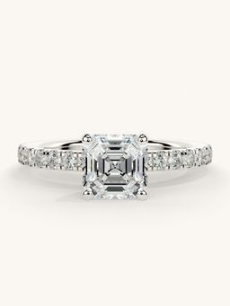 Valanova - Sterling Silver Plated with White Gold and Certified Lab Grown Diamond 1.31Cts Ring