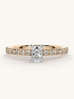 Valanova - Sterling Silver Plated with Rose Gold and Certified Lab Grown Diamond 0.56Cts Ring