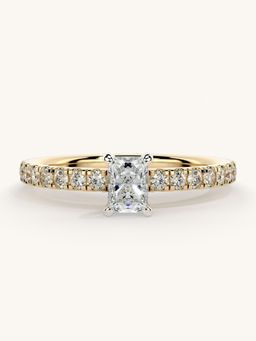Valanova - Sterling Silver Plated with Yellow Gold and Certified Lab Grown Diamond 0.56Cts Ring