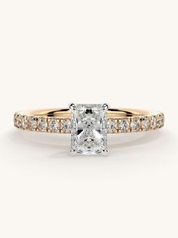 Valanova - Sterling Silver Plated with Rose Gold and Certified Lab Grown Diamond 0.81Cts Ring
