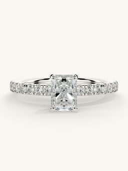 Valanova - Sterling Silver Plated with White Gold and Certified Lab Grown Diamond 0.81Cts Ring