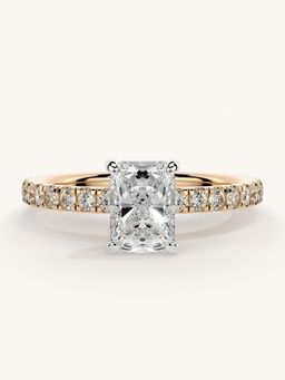 Valanova - Sterling Silver Plated with Rose Gold and Certified Lab Grown Diamond 1.06Cts Ring