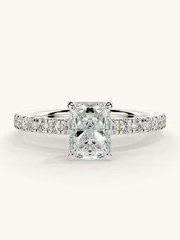 Valanova - Sterling Silver Plated with White Gold and Certified Lab Grown Diamond 1.06Cts Ring