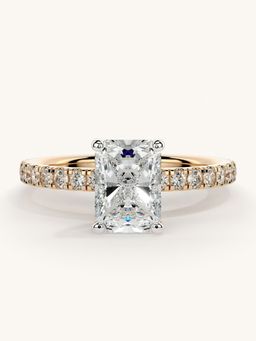 Valanova - Sterling Silver Plated with Rose Gold and Certified Lab Grown Diamond 1.31Cts Ring