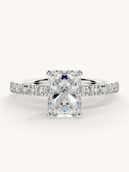 Valanova - Sterling Silver Plated with White Gold and Certified Lab Grown Diamond 1.31Cts Ring
