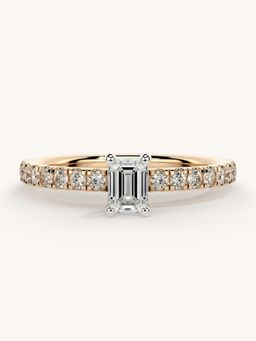 Valanova - Sterling Silver Plated with Rose Gold and Certified Lab Grown Diamond 0.56Cts Ring