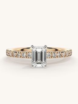 Valanova - Sterling Silver Plated with Rose Gold and Certified Lab Grown Diamond 0.81Cts Ring