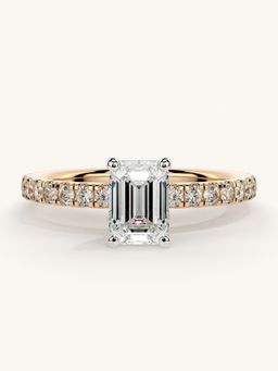 Valanova - Sterling Silver Plated with Rose Gold and Certified Lab Grown Diamond 1.06Cts Ring