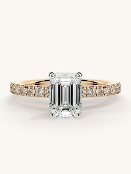 Valanova - Sterling Silver Plated with Rose Gold and Certified Lab Grown Diamond 1.31Cts Ring
