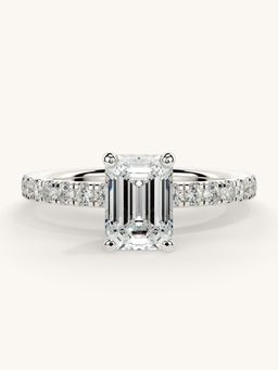 Valanova - Sterling Silver Plated with White Gold and Certified Lab Grown Diamond 1.31Cts Ring