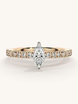 Valanova - Sterling Silver Plated with Rose Gold and Certified Lab Grown Diamond 0.56Cts Ring
