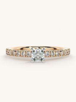 Valanova - Sterling Silver Plated with Rose Gold and Certified Lab Grown Diamond 0.56Cts Ring