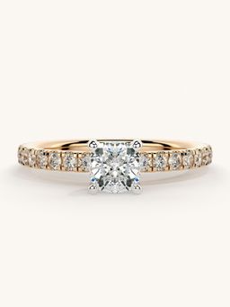 Valanova - Sterling Silver Plated with Rose Gold and Certified Lab Grown Diamond 0.81Cts Ring