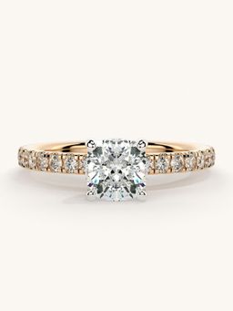 Valanova - Sterling Silver Plated with Rose Gold and Certified Lab Grown Diamond 1.06Cts Ring