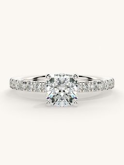 Valanova - Sterling Silver Plated with White Gold and Certified Lab Grown Diamond 1.06Cts Ring