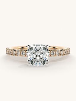Valanova - Sterling Silver Plated with Rose Gold and Certified Lab Grown Diamond 1.31Cts Ring