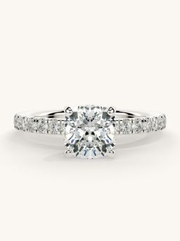 Valanova - Sterling Silver Plated with White Gold and Certified Lab Grown Diamond 1.31Cts Ring
