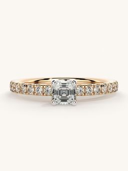 Valanova - Sterling Silver Plated with Rose Gold and Certified Lab Grown Diamond 0.56Cts Ring