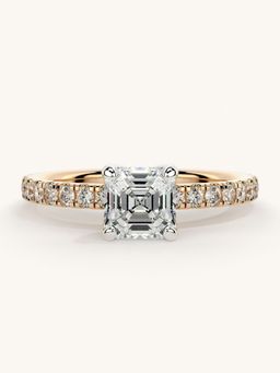 Valanova - Sterling Silver Plated with Rose Gold and Certified Lab Grown Diamond 1.06Cts Ring