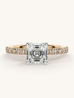 Valanova - Sterling Silver Plated with Rose Gold and Certified Lab Grown Diamond 1.31Cts Ring