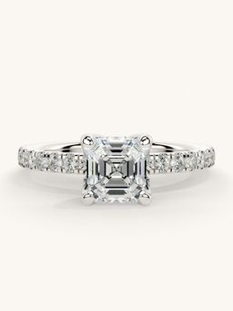 Valanova - Sterling Silver Plated with White Gold and Certified Lab Grown Diamond 1.31Cts Ring