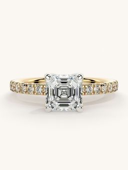 Valanova - Sterling Silver Plated with Yellow Gold and Certified Lab Grown Diamond 1.31Cts Ring