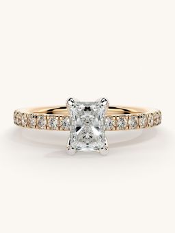 Valanova - Sterling Silver Plated with Rose Gold and Certified Lab Grown Diamond 0.81Cts Ring