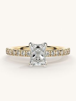 Valanova - Sterling Silver Plated with Yellow Gold and Certified Lab Grown Diamond 0.81Cts Ring