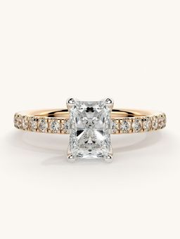 Valanova - Sterling Silver Plated with Rose Gold and Certified Lab Grown Diamond 1.06Cts Ring