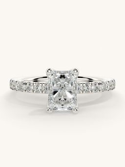 Valanova - Sterling Silver Plated with White Gold and Certified Lab Grown Diamond 1.06Cts Ring