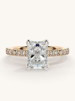 Valanova - Sterling Silver Plated with Rose Gold and Certified Lab Grown Diamond 1.31Cts Ring