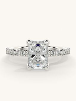 Valanova - Sterling Silver Plated with White Gold and Certified Lab Grown Diamond 1.31Cts Ring