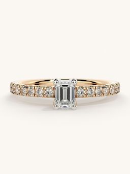 Valanova - Sterling Silver Plated with Rose Gold and Certified Lab Grown Diamond 0.56Cts Ring
