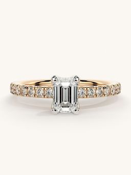 Valanova - Sterling Silver Plated with Rose Gold and Certified Lab Grown Diamond 0.81Cts Ring