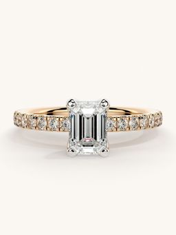 Valanova - Sterling Silver Plated with Rose Gold and Certified Lab Grown Diamond 1.06Cts Ring