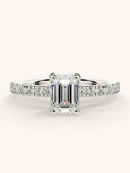 Valanova - Sterling Silver Plated with White Gold and Certified Lab Grown Diamond 1.06Cts Ring