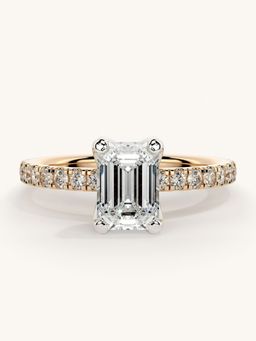 Valanova - Sterling Silver Plated with Rose Gold and Certified Lab Grown Diamond 1.31Cts Ring