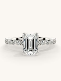 Valanova - Sterling Silver Plated with White Gold and Certified Lab Grown Diamond 1.31Cts Ring