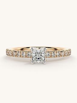Valanova - Sterling Silver Plated with Rose Gold and Certified Lab Grown Diamond 0.56Cts Ring
