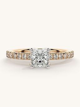 Valanova - Sterling Silver Plated with Rose Gold and Certified Lab Grown Diamond 0.81Cts Ring