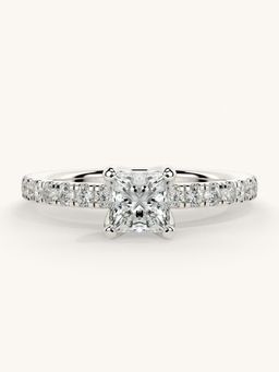 Valanova - Sterling Silver Plated with White Gold and Certified Lab Grown Diamond 0.81Cts Ring
