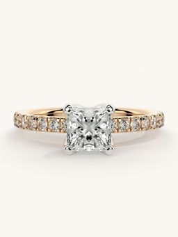Valanova - Sterling Silver Plated with Rose Gold and Certified Lab Grown Diamond 1.06Cts Ring