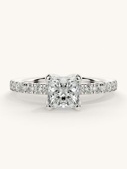 Valanova - Sterling Silver Plated with White Gold and Certified Lab Grown Diamond 1.06Cts Ring