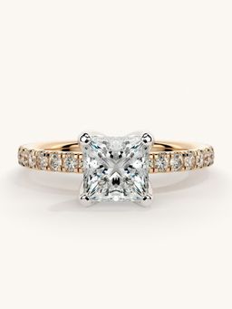Valanova - Sterling Silver Plated with Rose Gold and Certified Lab Grown Diamond 1.31Cts Ring