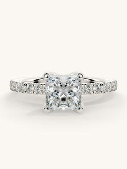 Valanova - Sterling Silver Plated with White Gold and Certified Lab Grown Diamond 1.31Cts Ring