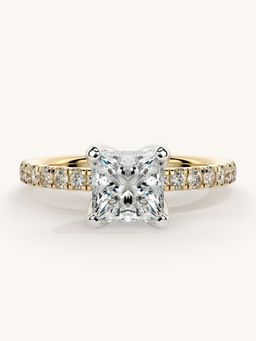 Valanova - Sterling Silver Plated with Yellow Gold and Certified Lab Grown Diamond 1.31Cts Ring