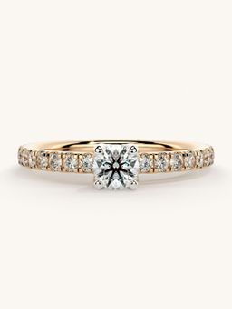 Valanova - Sterling Silver Plated with Rose Gold and Certified Lab Grown Diamond 0.56Cts Ring