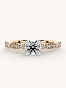 Valanova - Sterling Silver Plated with Rose Gold and Certified Lab Grown Diamond 0.81Cts Ring