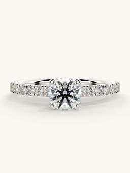 Valanova - Sterling Silver Plated with White Gold and Certified Lab Grown Diamond 0.81Cts Ring